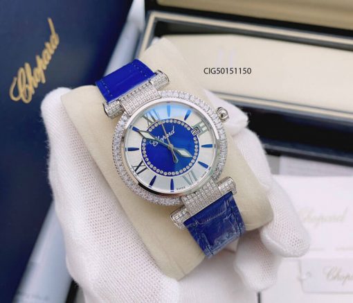 Đồng hồ nữ Chopard Imperiale dây da màu xanh