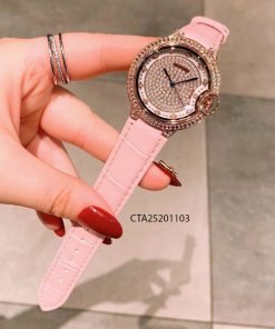 Đồng hồ nữ cartier dây da hồng giá rẻ