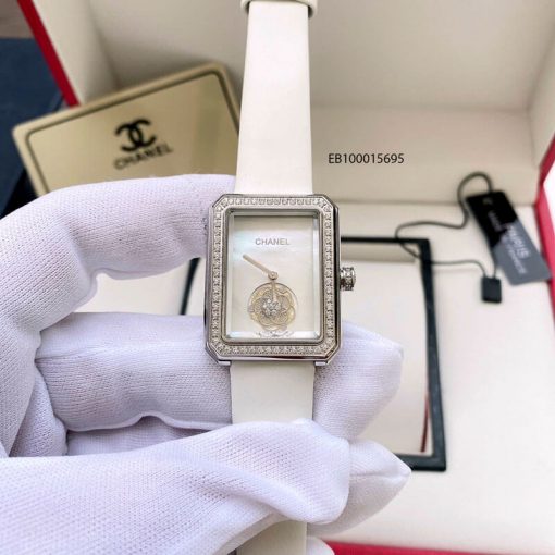 Đồng hồ Chanel Premiere dây da thật màu trắng cao cấp