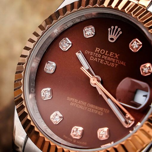 Đồng hồ Rolex dây thép không gỉ máy pin Nhật viền trơn