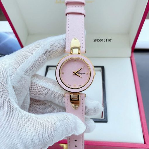 Đồng hồ nữ Salvatore Ferragamo dây da màu hồng