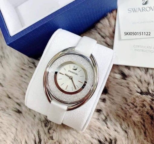 Đồng hồ Swarovski nữ Crystalline Oval dây da cao cấp