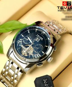 Đồng Hồ Tevise máy cơ Automatic dây thép không gỉ cao cấp