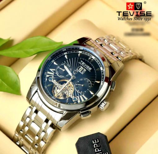 Đồng Hồ Tevise máy cơ Automatic dây thép không gỉ cao cấp