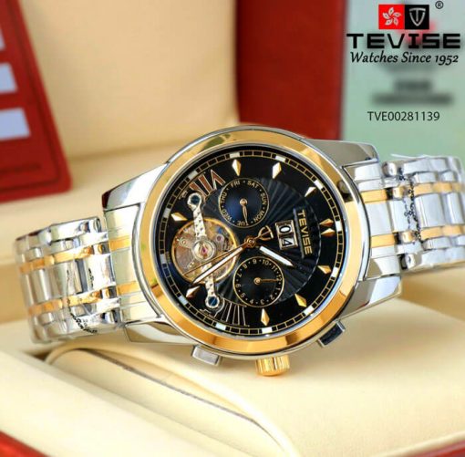 Đồng Hồ Tevise máy cơ Automatic dây thép không gỉ cao cấp