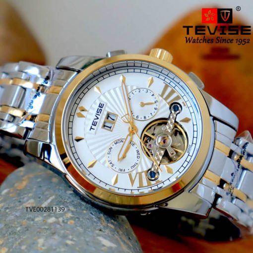 Đồng Hồ Tevise máy cơ Automatic dây thép không gỉ cao cấp