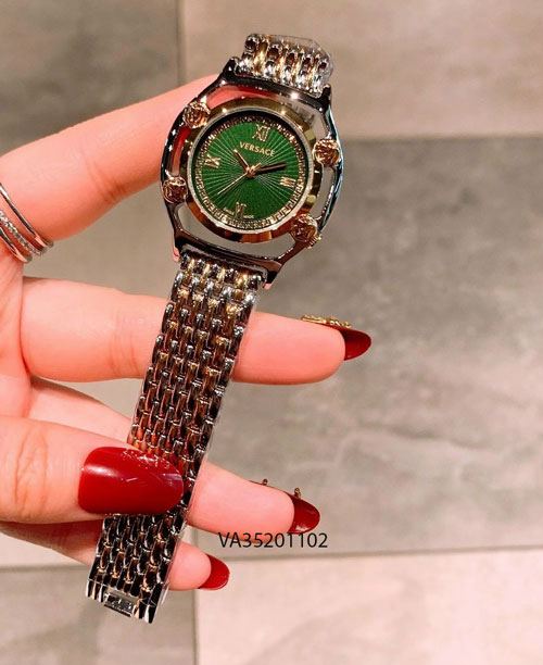Đồng hồ Versace nữ dây kim loại demi mặt xanh giá rẻ