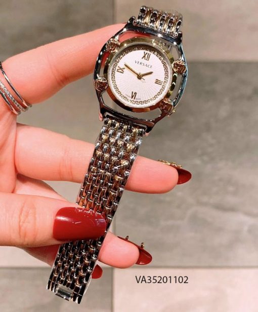 Đồng hồ Versace nữ dây kim loại bạc mặt trắng giá rẻ