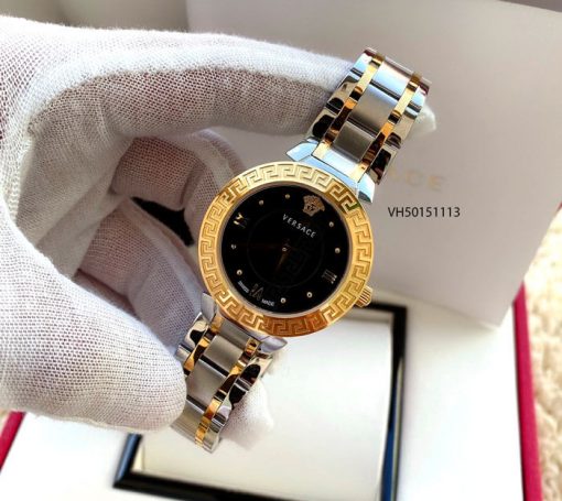 Đồng hồ Versace Daphnis Nữ dây demi mặt đen cao cấp