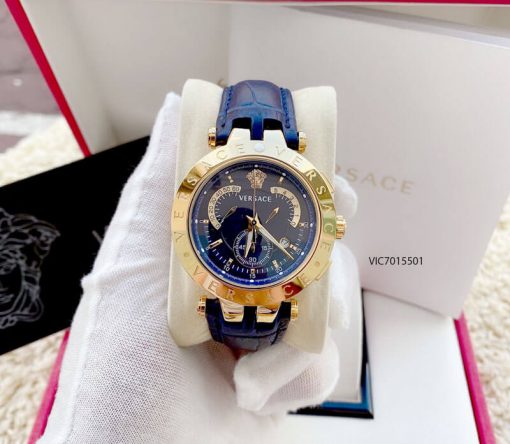 Đồng hồ Versace nam dây da màu xanh Versace V Race