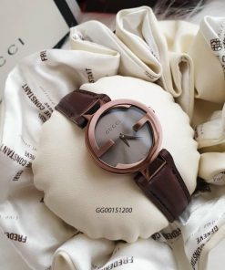 Đồng hồ Gucci Nữ Mặt chữ G dây da cao cấp màu trắng