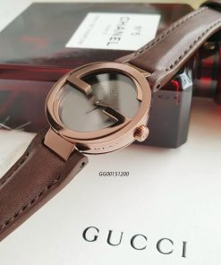 Đồng hồ Gucci Nữ Mặt chữ G dây da cao cấp màu trắng