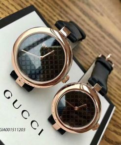 Đồng hồ Gucci Women's Diamantissima dây da đen