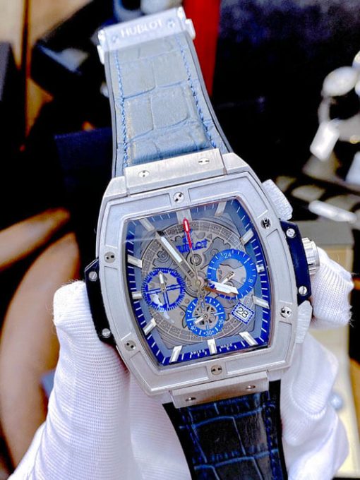 Đồng hồ Hublot Nam Senna Champion 88 dây cao su màu xanh bọc da