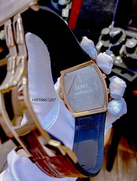 Đồng hồ Hublot Nam Senna Champion 88 dây cao su bọc da màu nâu