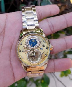 đồng hồ đeo tay rồng dây kim loại vàng giá rẻ