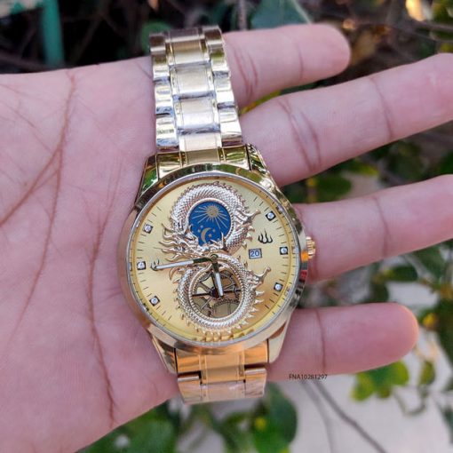 đồng hồ đeo tay rồng dây kim loại vàng giá rẻ