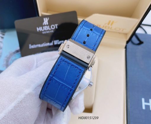Đồng hồ Hublot Classic Fusion Automatic nam dây cao su bọc da xanh