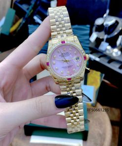 đồng hồ cơ nữ rolex oyster perpetual datejust gold giá rẻ