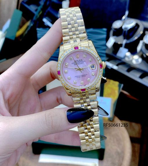 đồng hồ cơ nữ rolex oyster perpetual datejust gold giá rẻ