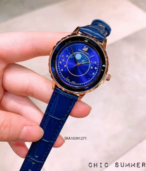 đồng hồ nữ swarovski dây da xanh giá rẻ