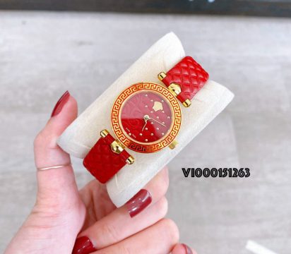 Đồng hồ Versace nữ mini Vanitas dây màu đỏ máy thụy sĩ like auth