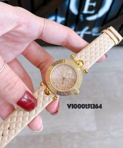 Đồng hồ Versace nữ mini Vanitas màu da máy thụy sĩ like auth