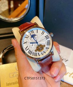 Đồng hồ Cartier chạy cơ tự động nam dây da màu nâu