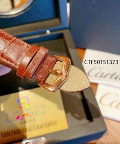 Đồng hồ Cartier chạy cơ tự động nam dây da màu nâu