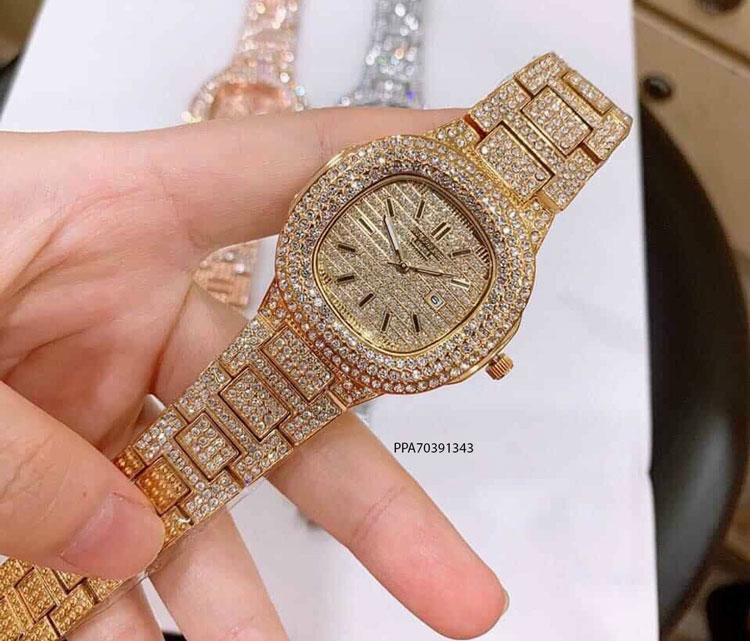 đồng hồ nữ Patek Philippe dây kim loại đính đá giá rẻ