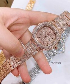 đồng hồ nữ Patek Philippe dây kim loại hồng đính đá giá rẻ