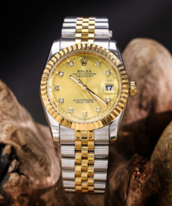 Đồng hồ Rolex DATEJUST nam nữ dây demi thép gold không gỉ Quartz Nhật 36mm