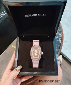 đồng hồ richard mille nữ cao cấp dây cao su màu hồng