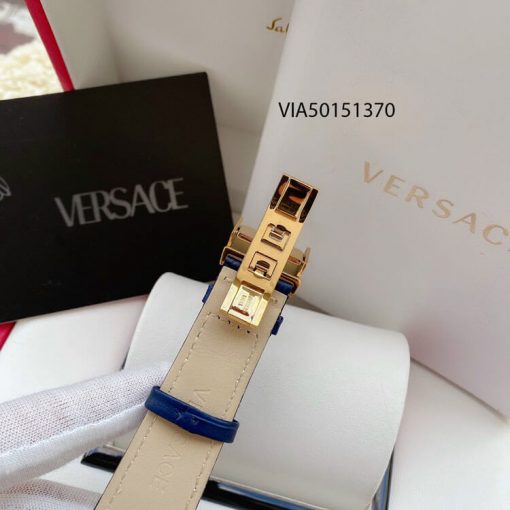 Đồng Hồ Cặp Versace Versace V-Race và Daphnis dây da màu xanh cao cấp