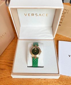 Đồng hồ Versace nữ mini Vanitas dây da màu xanh máy pin thụy sỹ like auth