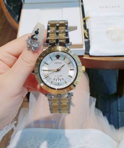 Đồng hồ Nam Versace dây kim loại vàng mặt trắng giá rẻ