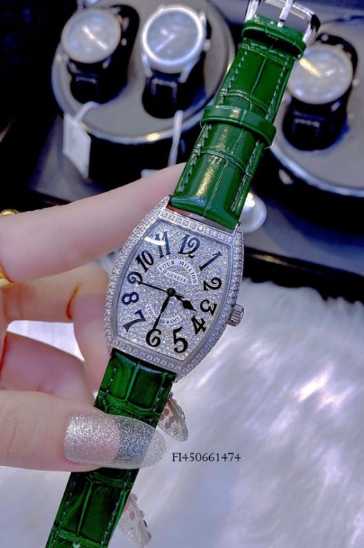 Đồng hồ nữ Four Million phiên bản Franck Muller dây xanh