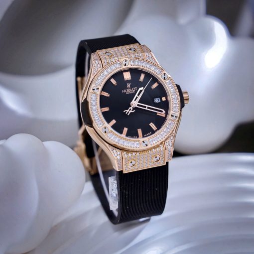 Đồng hồ nữ hublot Geneve 582888 big bang Viền Vàng Full đá cao cấp