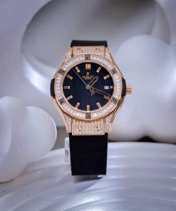 Đồng hồ nữ hublot Geneve 582888 big bang Viền Vàng Full đá cao cấp