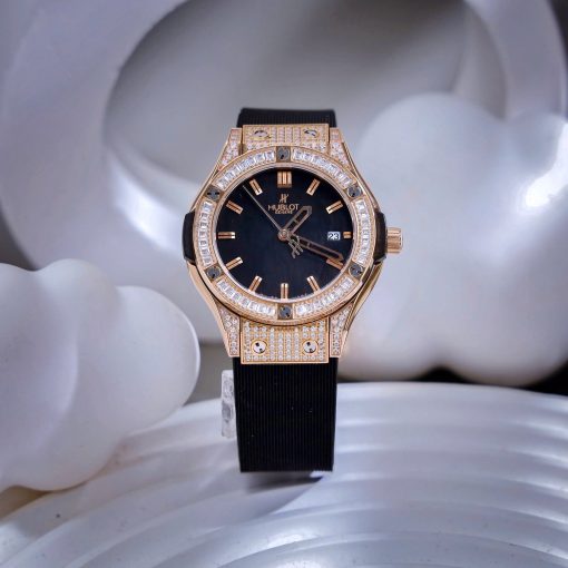 Đồng hồ nữ hublot Geneve 582888 big bang Viền Vàng Full đá cao cấp