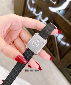 Đồng hồ Chanel Boy - Friend Tweed nữ mặt chữ nhật Viền đá dây da cao cấp