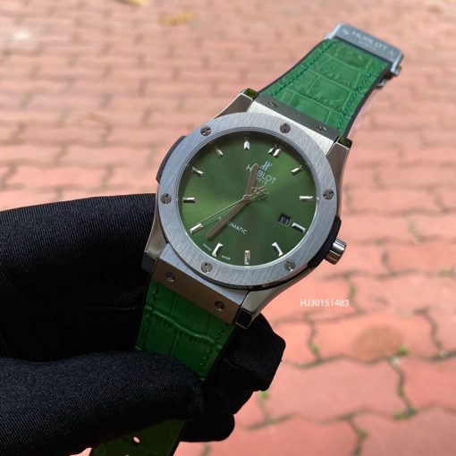 đồng hồ hublot nam classic fusion dây xanh lá cao cấp