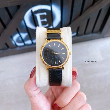 Đồng hồ Versace V-Circle Medusa 2021 dây da màu đen cao cấp