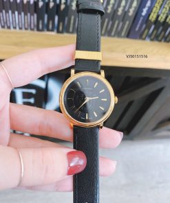 Đồng hồ Versace V-Circle Medusa 2021 dây da màu đen cao cấp