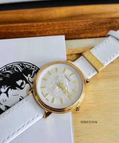 Đồng hồ Versace V-Circle Medusa 2021 dây da màu trắng