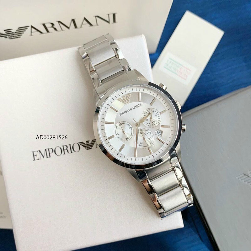 Đồng hồ nam Emporio Armani dây kim loại chạy full kim