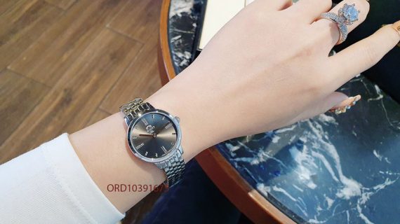 Đồng hồ Nữ Orient dây thép không gỉ mặt đen cao cấp size 28mm