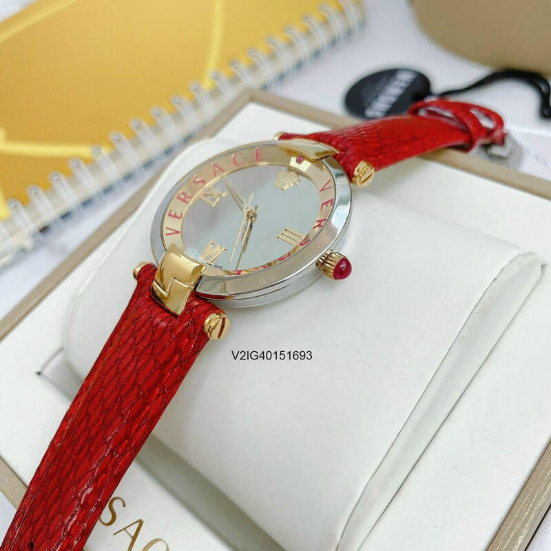 Đồng hồ nữ Versace Revive VAI220016 dây da thật cao cấp màu đỏ