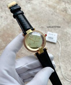 Đồng hồ nữ Versace Revive VAI220016 viền đính đá dây da thật cao cấp màu đen