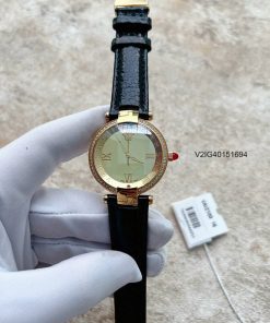 Đồng hồ nữ Versace Revive VAI220016 viền đính đá dây da thật cao cấp màu đen